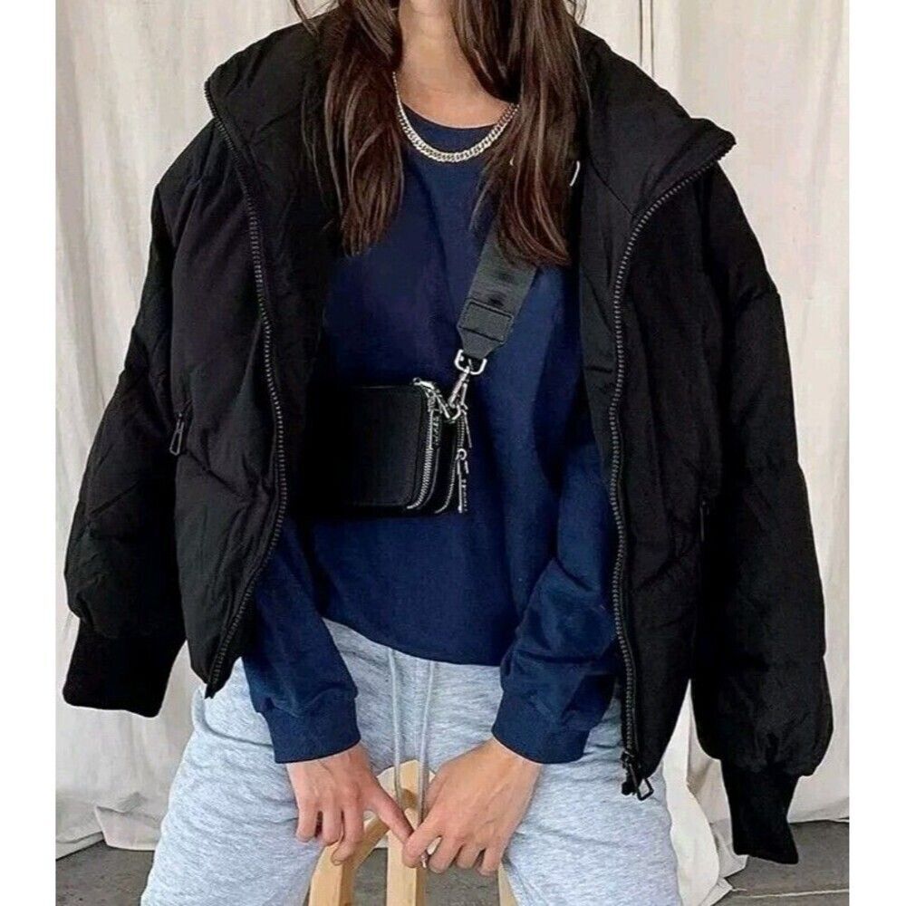 ZCSIA Winter jacket For Women Size Small Navy Color Baggy Puffer Short